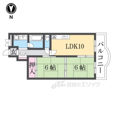 サンプラザ築山(2LDK/3階)の間取り写真