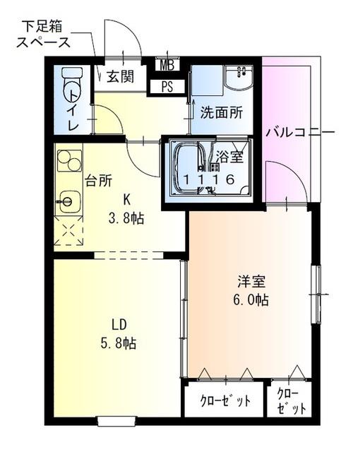 フジパレス西取石III番館(1LDK/3階)の間取り写真