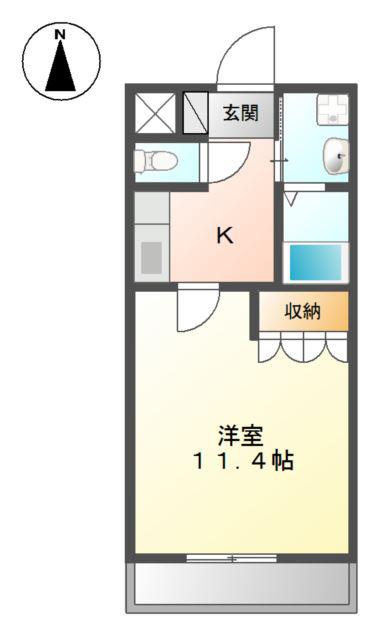 アメニティーハイツY(1K/2階)の間取り写真