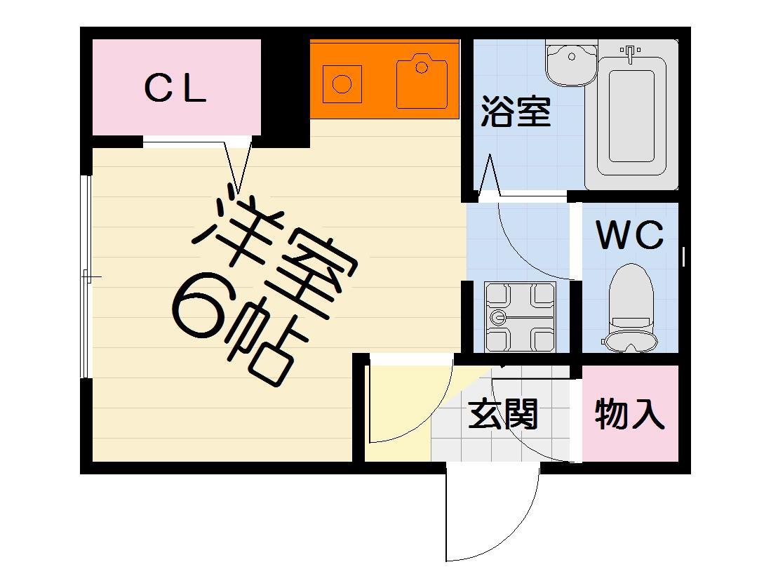 ライズコート(ワンルーム/3階)の間取り写真