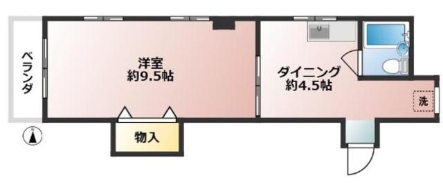 コーポ杉田(1DK/2階)の間取り写真