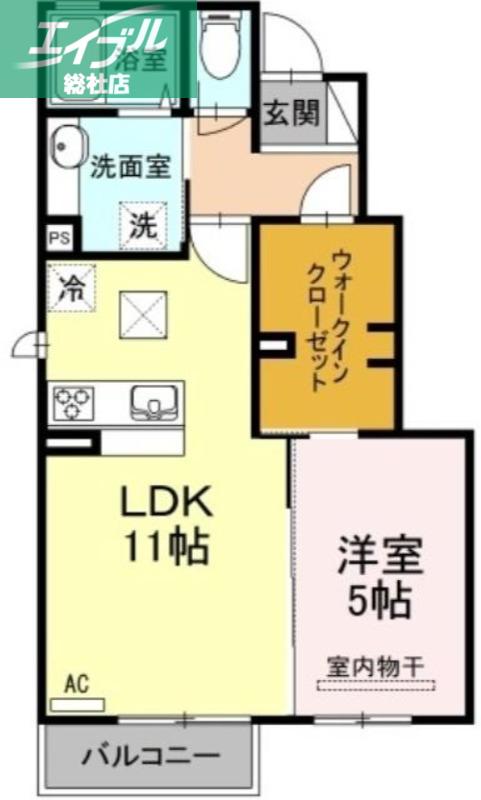 恵比寿III(1LDK/1階)の間取り写真