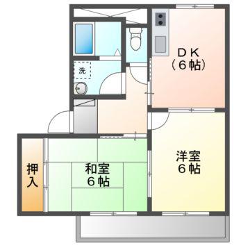 カーサフェリスII(2DK/2階)の間取り写真