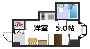 エステマール鶴橋1号館(ワンルーム/2階)の間取り写真