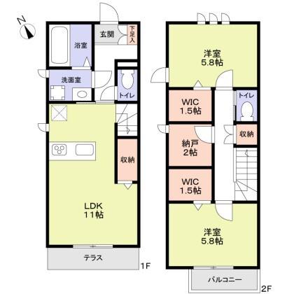 小金井市貫井北町3丁目計画(2SLDK/1階)の間取り写真