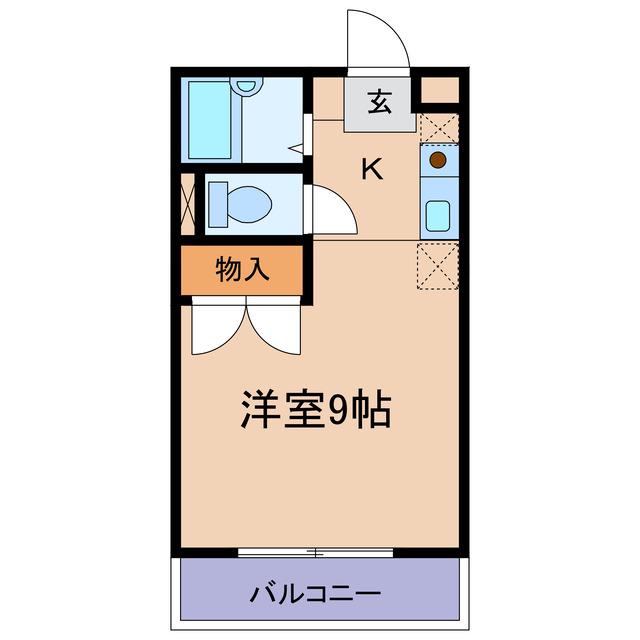 カーサベルデ2(1K/2階)の間取り写真