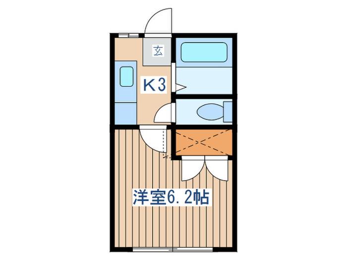 ケントハウス南小泉A(1K/1階)の間取り写真