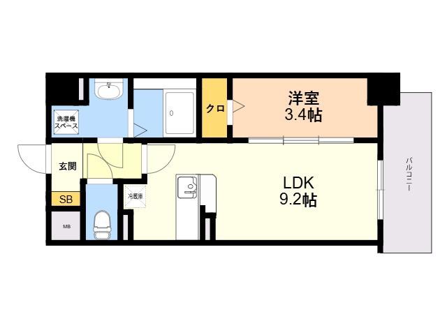 ウッドハーツ(1LDK/5階)の間取り写真
