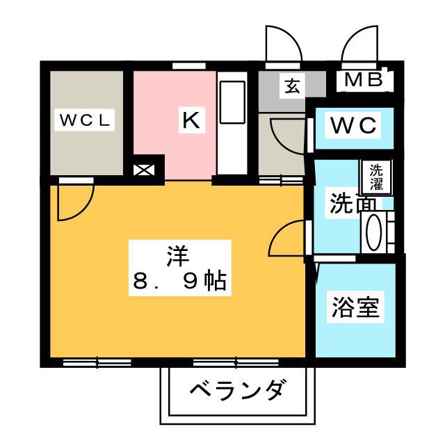 グリーンハイツ大安(1K/2階)の間取り写真
