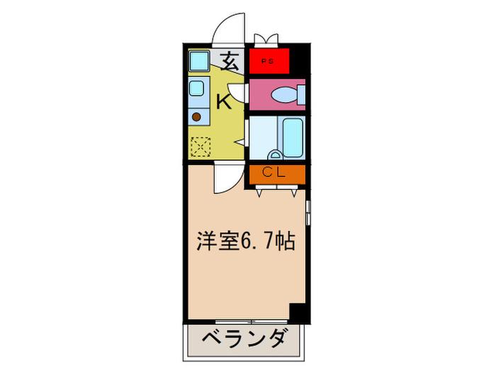 セブンハイム(1K/2階)の間取り写真