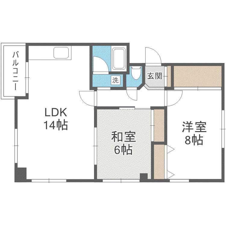 グランドハイム33(2LDK/2階)の間取り写真