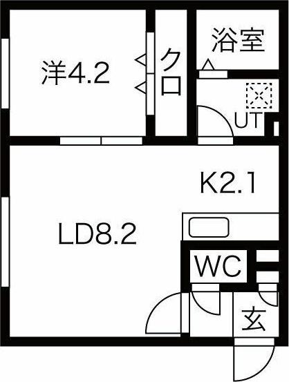 プレシャスタイム北9条(1LDK/4階)の間取り写真