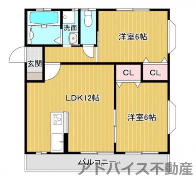ドリームマンション(2LDK/2階)の間取り写真