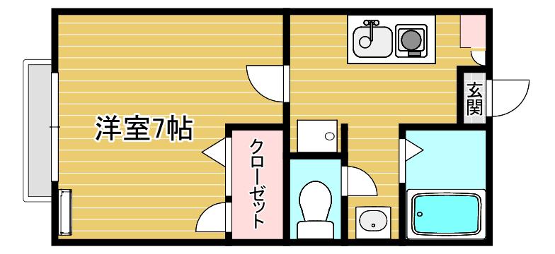 サンパティオ(1K/2階)の間取り写真