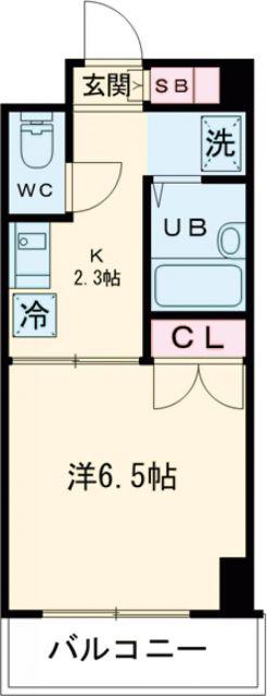 SPACE DUKE(1K/2階)の間取り写真