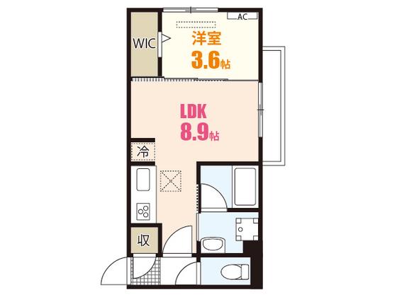 ガーデンアークC(1LDK/1階)の間取り写真
