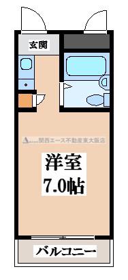 ベルハイム栄町(1K/1階)の間取り写真