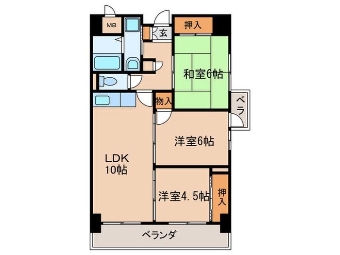 大成レジデンス白壁(3LDK/7階)の間取り写真