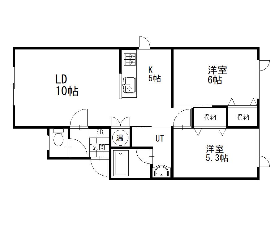 LA.KINOMI (2LDK/2階)の間取り写真