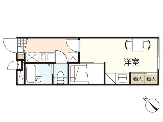 レオパレスAVANTGARDE(1K/2階)の間取り写真