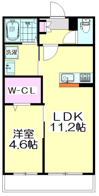 フォレスト べべ(1LDK/3階)の間取り写真