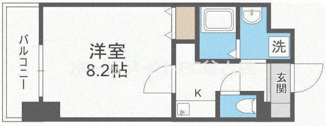 SWISS難波西(1K/12階)の間取り写真