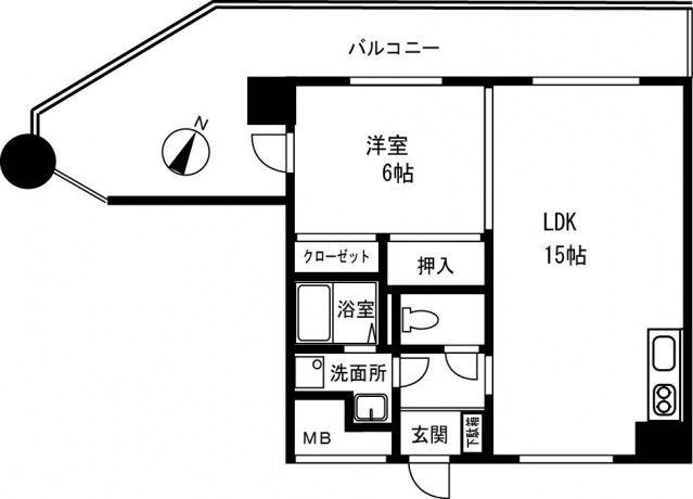 コーポST(1LDK/5階)の間取り写真