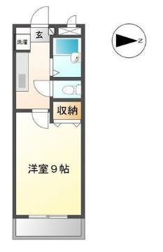 サンコートF(1K/1階)の間取り写真