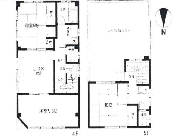 ルート台東(3LDK/4階)の間取り写真
