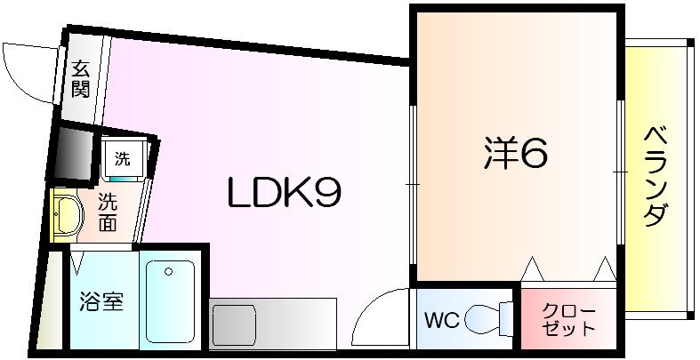 シティーコート堺東(1LDK/7階)の間取り写真