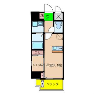 ONLYONE伊丹北本町(ワンルーム/6階)の間取り写真