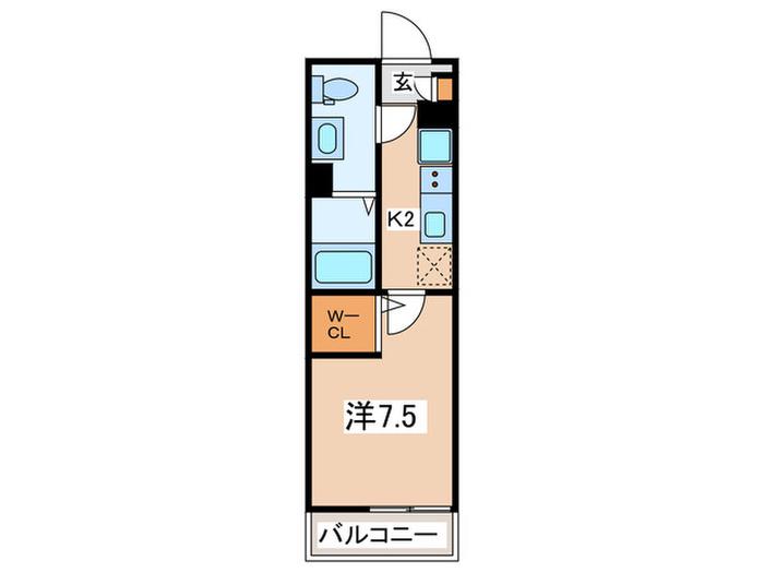 古淵アパート計画A棟(1K/3階)の間取り写真