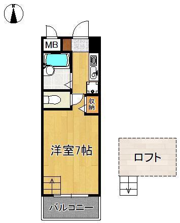 タニックス黒崎(ワンルーム/2階)の間取り写真