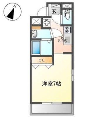 ビブレ東林間(ワンルーム/4階)の間取り写真