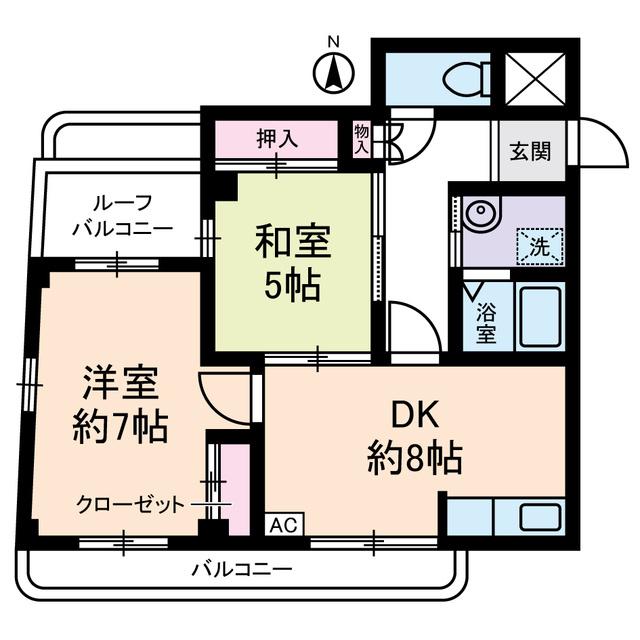 マインドホームズ(2DK/5階)の間取り写真