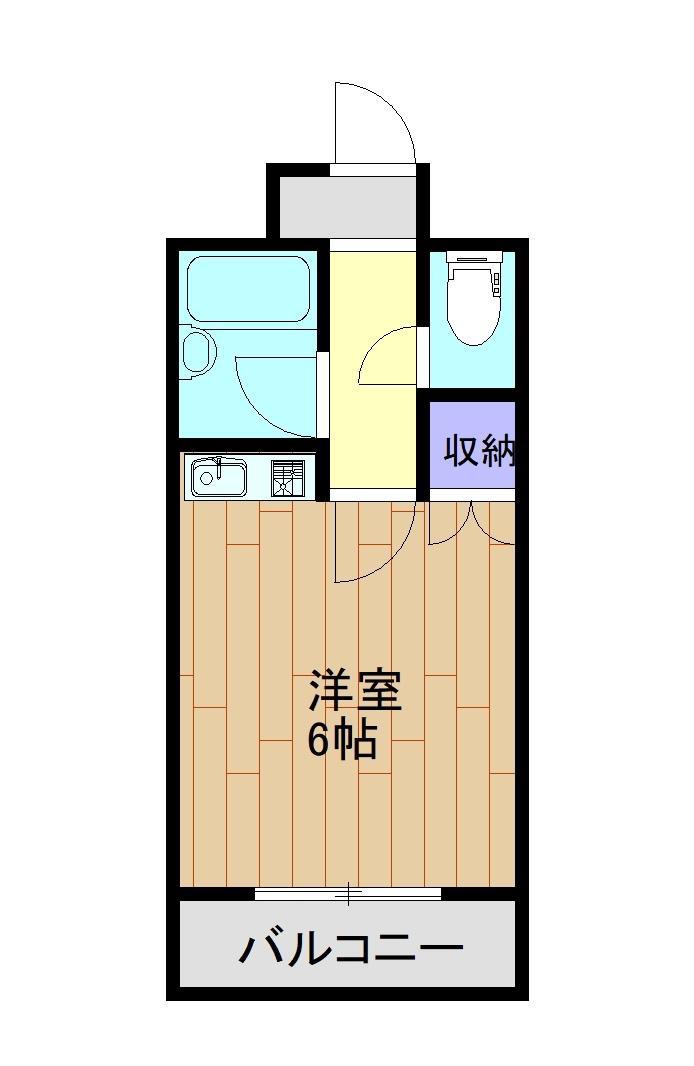 プレスト西川頭 A棟(ワンルーム/2階)の間取り写真
