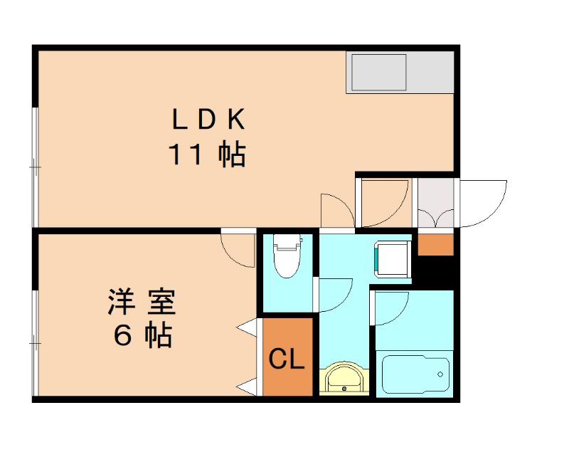 ラフォーレ田中(1DK/1階)の間取り写真