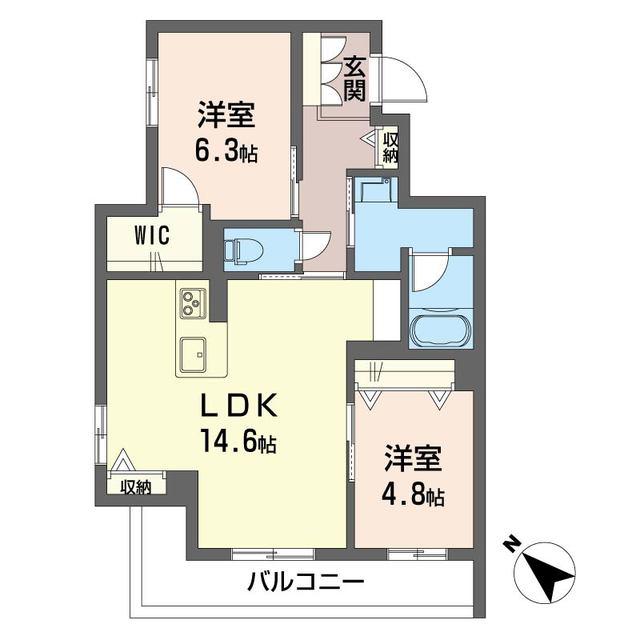 SHAMAISON ル・シエル(2LDK/3階)の間取り写真