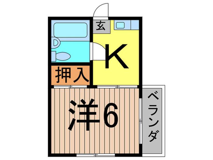 コーポ豊(1K/3階)の間取り写真