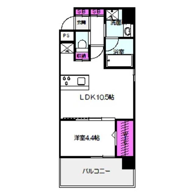アプリーレ大阪城北(1LDK/3階)の間取り写真