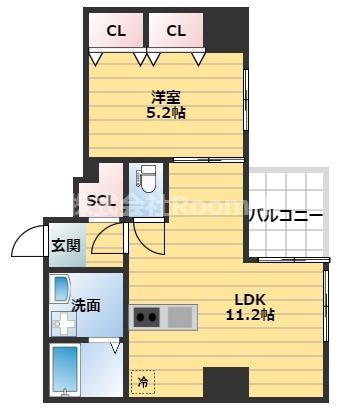 YS大手通(1LDK/3階)の間取り写真