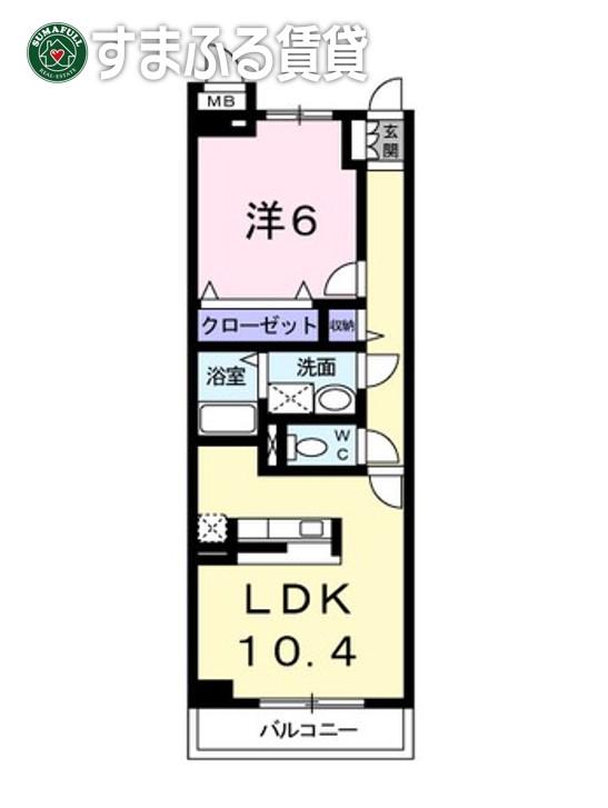 DEAMER大門(1LDK/2階)の間取り写真