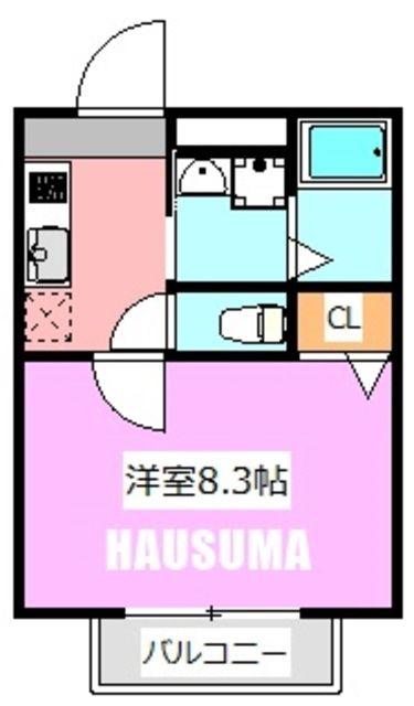 シャトレバレ町屋(1K/1階)の間取り写真