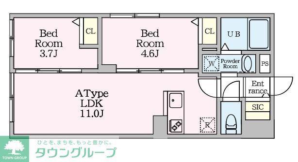 エルファーロ目黒III(2LDK/1階)の間取り写真