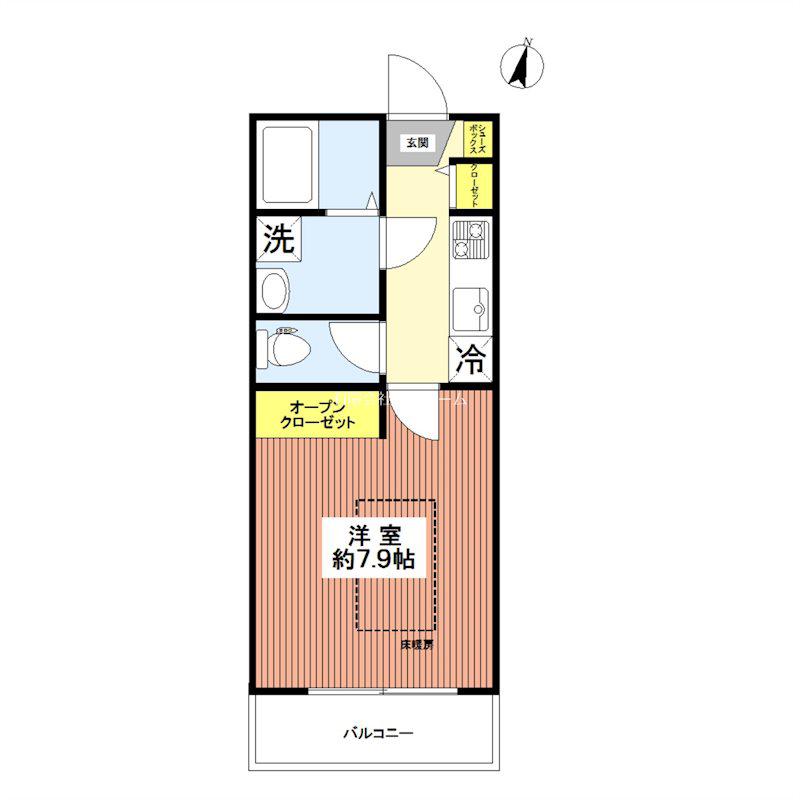CASA DEL CIELO(1K/3階)の間取り写真