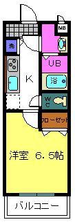 もずウエスト(1K/1階)の間取り写真