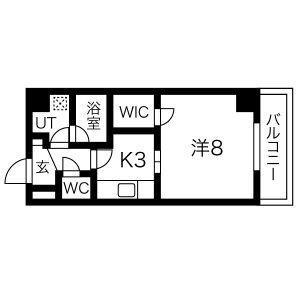 ハイムラポールPART14(1DK/4階)の間取り写真