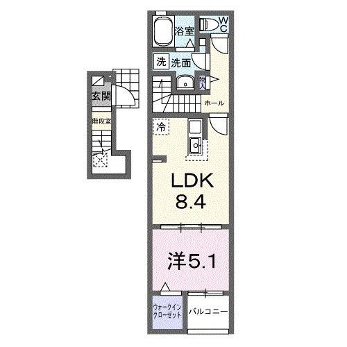 アクアプラ浅江7 I(1LDK/2階)の間取り写真