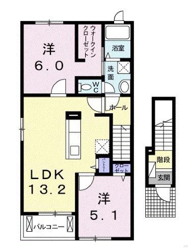 I・SANCTUARY II(2LDK/2階)の間取り写真