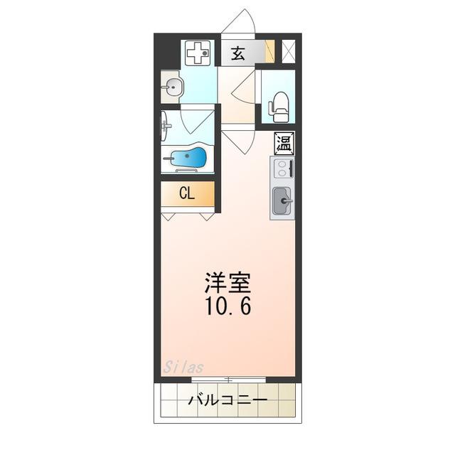 ROYAL MAISON NAKAO(ワンルーム/9階)の間取り写真